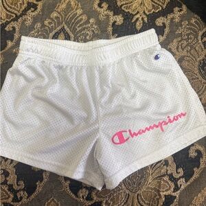 Champion Girls White and Pink Athletic Shorts